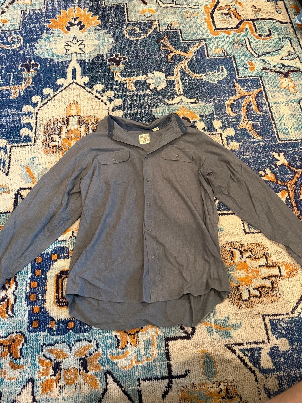 RedHead Boys' Gray Long-Sleeve Button-Down Shirt